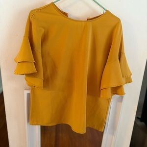 Adorable marigold yellow butterfly sleeve top